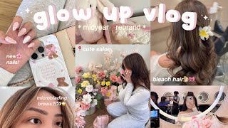 GLOW UP WITH ME !! 🧖🏻‍♀️🌸🌟 hair coloring, new nails, microblading brows, at-home selfcare! ˚. ✦.