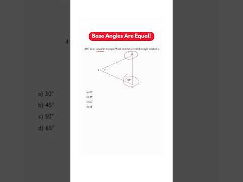 Isosceles Triangle Problem | Remember This Tip