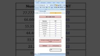 INT function in excel | Excel tricks #shorts