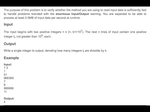 Codechef | Enormous Input Test - INTEST | python