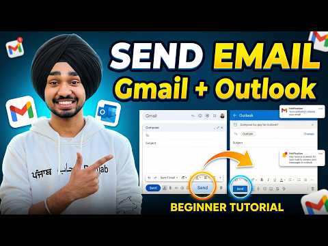 How to Send Email in Gmail & Outlook 🔥 | Email Tutorial for Beginners