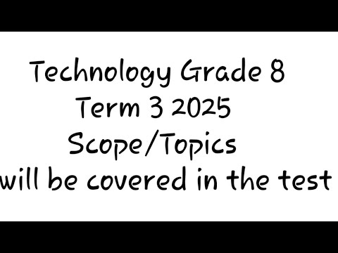 Grade 8 Technology | Term 3 Scope | Topics Covered | 2025
