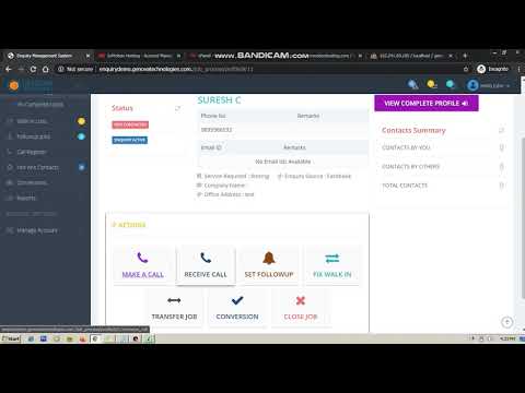 Enquiry Management Application ( Counselors Login Details )