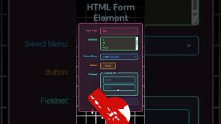 HTML Form Elements | Web Tech | #shorts #viralshorts #coding