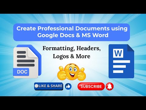 How to Create Professional Documents using Google Docs & MS Word | Formatting, Headers, Logos & Tips