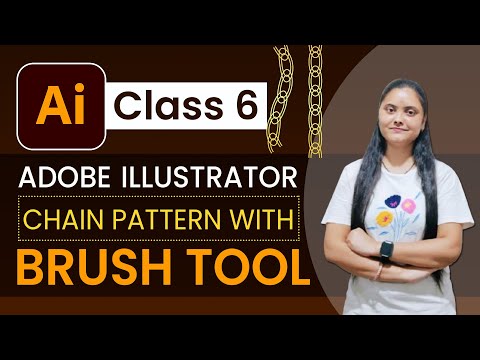 Adobe Illustrater Class 6 Brush Tool Use - Chain Pattern With Brush Tool