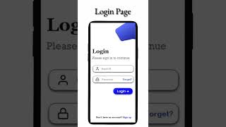 Mobile App UI Design| Login Page| Adobe XD