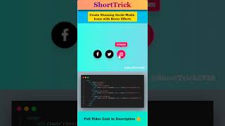 🚀 Create Stunning Social Media Icons with Hover Effects | #hover #css #effects @ShortTrick5928