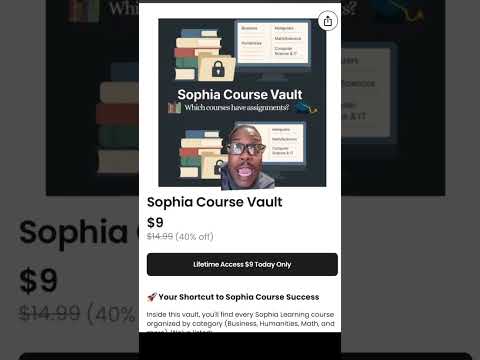 Sophia Course Vault #sophialearning #graduatecollegefast #notouchstonecourses