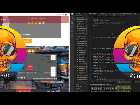 LOFI ART - React Restaurant Site - Adding Images & Google Maps to Home Page - Time Lapse