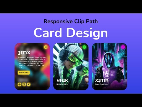 Stunning Clip Path Card Hover Effects with HTML & CSS | Responsive UI Design