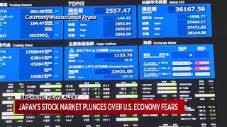Japan's stock market plunges over U.S. economy fears