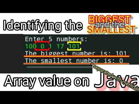 Java program that Identifies the BIGGEST and the SMALLEST value in an ARRAY.