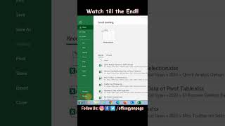 How to Enable Quick Analysis Tool in Excel? | Quick Analysis Tool Kaise Enable Kare #shorts