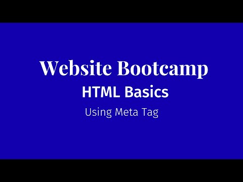 HTML Basics - [1.3] Using Meta tag in HTML