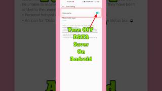 Turn Off Data Saver on Android 💯 ||Turn Off Mobile Data Saver||#shorts#viral