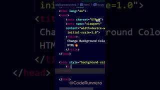 How to Change Background Color in HTML 🔹| HTML Style Attribute Sikhe 💻| Beginner Short | CodeRunnera