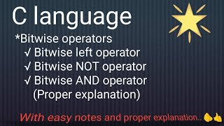C language (Notes on bitwise left,AND,NOT op.) #like #trending #coding #shorts @codingworld-j1h