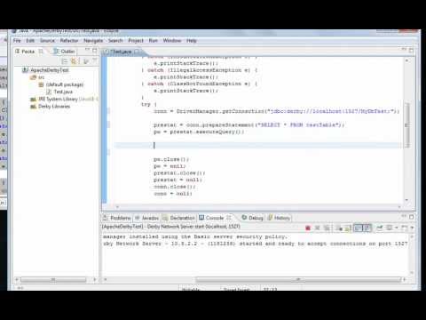 Installing and using Apache Derby with Eclipse