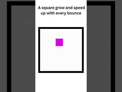 Growing square bounces #satisfying #adhd #physics #simulation #sleep