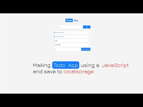 Making  Todo  App  using a  JavaScript and save to LocalSorage