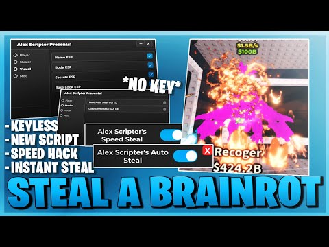 Steal A Brainrot Script *NO KEY* - New Instant Steal, Speed hack, Secret Finder, Esp & More! ⛓️🐘