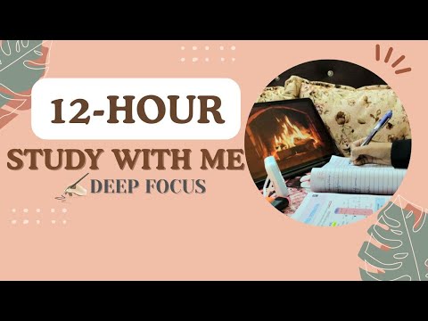 12+HOUR DEEP FOCUS📚  | Med Student | Fire crackling🔥|