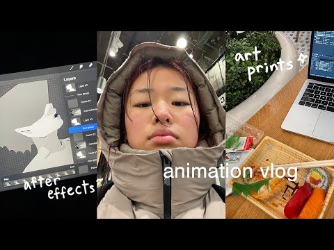 animation vlog ✦ art prints, bagels, & playing with after effects ✧
