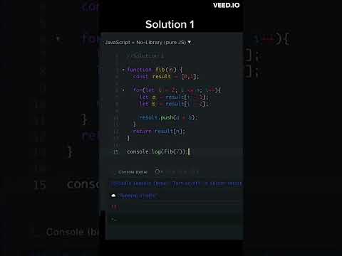 JavaScript Fibonacci  algorithms in less than 1 min.  You Should Know How To Solve #shorts