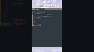 Basic HTML structure — for new developers #shorts
