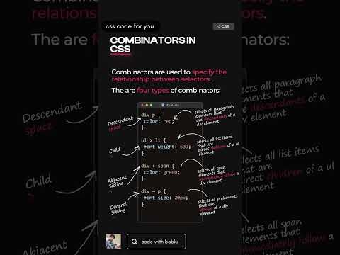 css all combinators in and tage and element