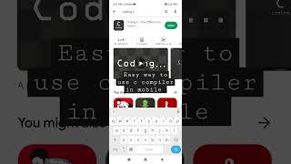 easy way to use c language compiler in mobile #clanguage #android