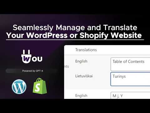 Manage and Translate WordPress & Shopify Sites with ChatGPT AI