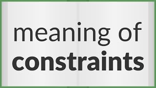 Constraints | meaning of Constraints