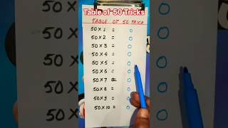 Learn Table of 50 in 10 Seconds short tricks🔥 | Multiplication table of 50 #shortsfeed #shorts