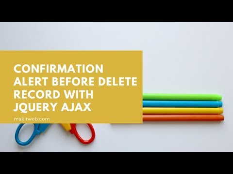 Confirmation alert Before Delete record with jQuery AJAX