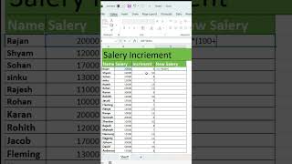 Excel Salary Increment Formula 😱 | 10 Second Trick | New Salary Auto Calculate #excel #excelshorts