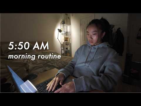 5:50am morning routine (from a night-owl student)☀️🌙