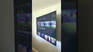 tv mounting.  a new power outlet behind  the tv #wallmount #tvmounting #tvinstallation #tvinstaller