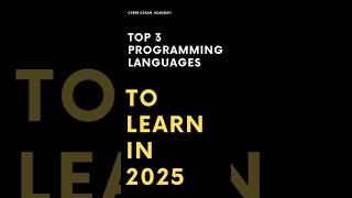 Top 3 Programming Languages to learn in 2025 #coding #codinglanguages #programminglanguage