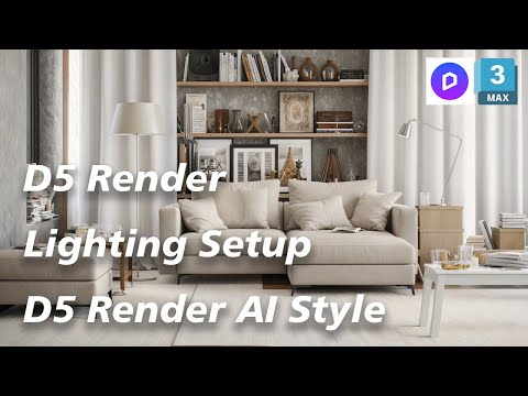 D5 Render Lighting Setup & Material Adjustments | Living Room Optimization with D5 AI Style