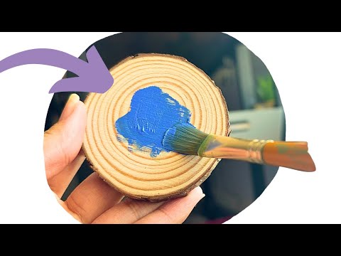 Painting on wood slices...