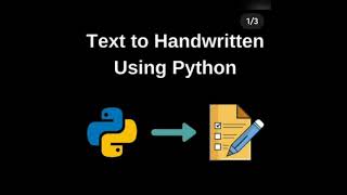 Text to Handwritten using python
