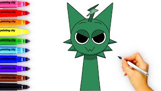 How to Draw OC Sprunki Sea Green (Kospo) | Stylized Character Tutorial