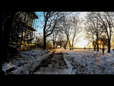 POV bike Hamburg #9 - winter sunny snowday exploring Altona & Elbepark slippy paths (uncut)