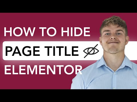 Hide Page Title In WordPress Elementor in 2 minutes