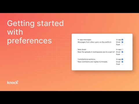 Getting started with preferences in Knock