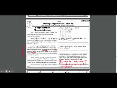 Reading comprehension check #2 part 2