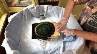 Sold! Galaxy Ring Pour Greens and Gold!