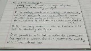 Judicial Proceedings  {Defamation: Defences}  (Tort ) (5th Sem) (Part 18)